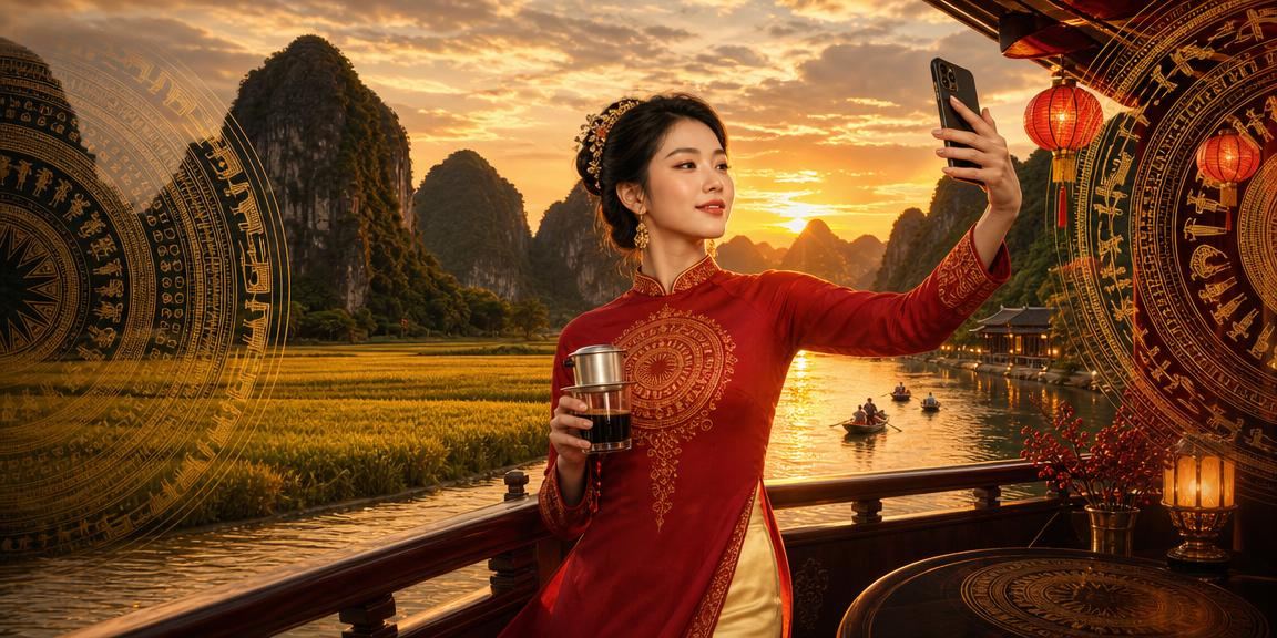 Người dùng Việt Nam tra cứu thông tin nạp tiền và khuyến mãi trong quán cà phê tại Ninh Bình